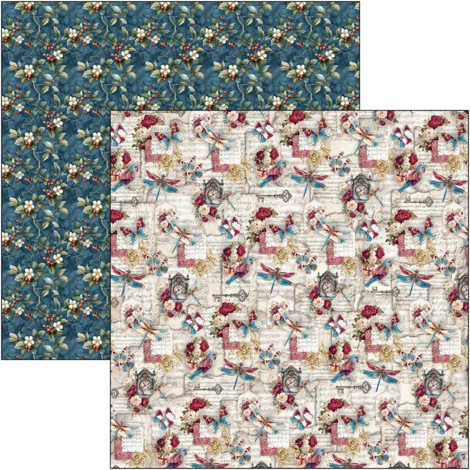 Ciao Bella, collection Bohemian burgundy - 30x30cm - 12 feuilles - 190gsm 