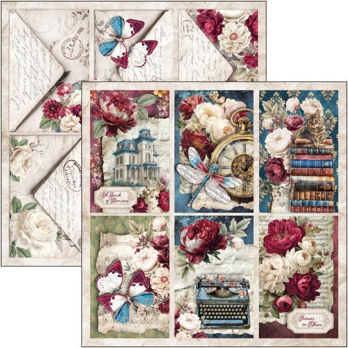 Ciao Bella, collection Bohemian burgundy - 30x30cm - 12 feuilles - 190gsm 