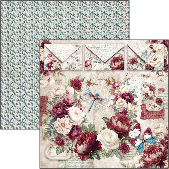 Ciao Bella, collection Bohemian burgundy - 30x30cm - 12 feuilles - 190gsm 