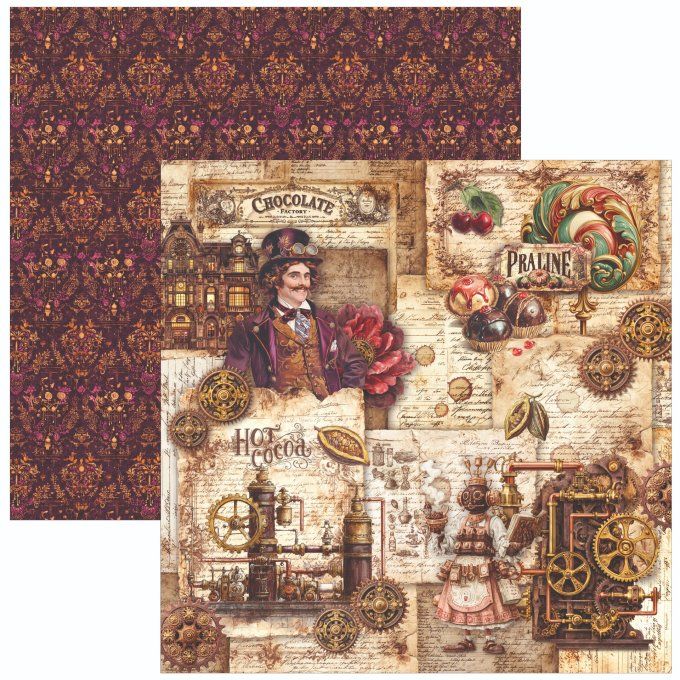 Ciao Bella, collection The chocolate factory - 30x30cm - 12 feuilles - 190gsm