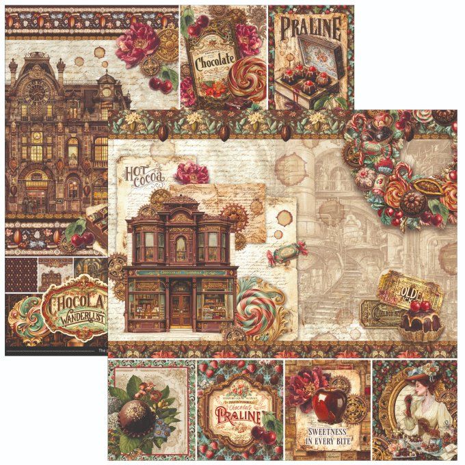Ciao Bella, collection The chocolate factory - 30x30cm - 12 feuilles - 190gsm