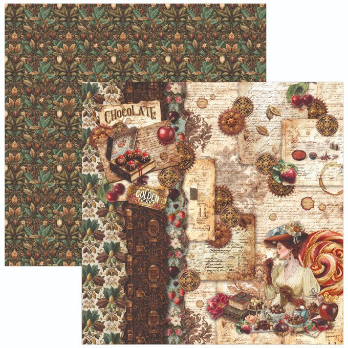 Ciao Bella, collection The chocolate factory - 30x30cm - 12 feuilles - 190gsm