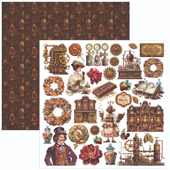 Ciao Bella, collection The chocolate factory - 30x30cm - 12 feuilles - 190gsm