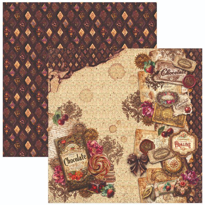 Ciao Bella, collection The chocolate factory - 30x30cm - 12 feuilles - 190gsm