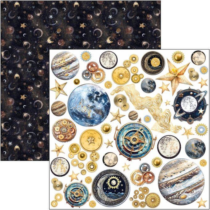 Ciao Bella, Celestial, Format 15x15cm, 24 feuilles, 190gsm (éléments à découper)