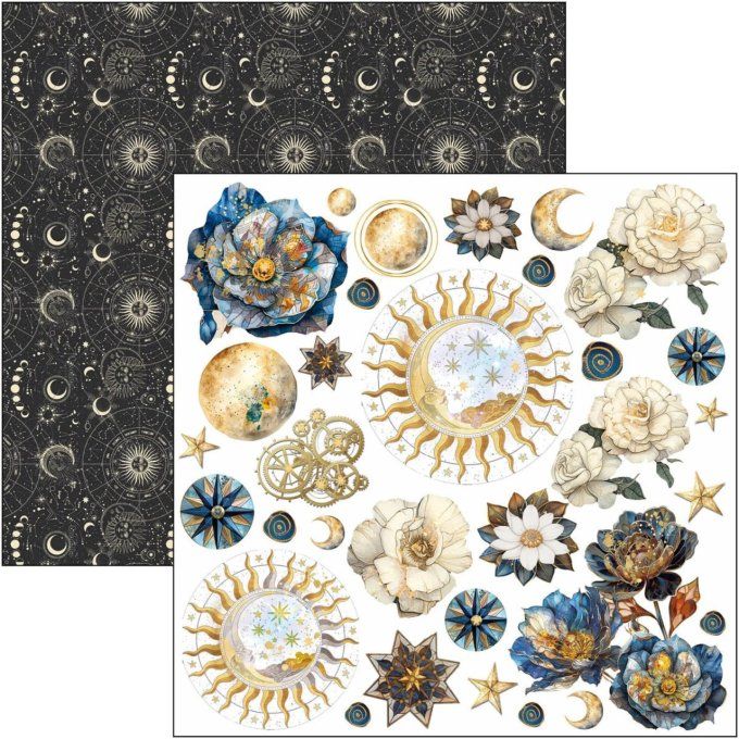 Ciao Bella, Celestial, Format 15x15cm, 24 feuilles, 190gsm (éléments à découper)