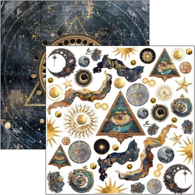 Ciao Bella, Celestial, Format 15x15cm, 24 feuilles, 190gsm (éléments à découper)
