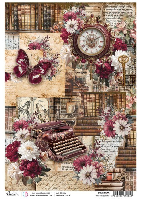 Feuille de riz, Book lovers, Ciao Bella - format A4 - à l'unité