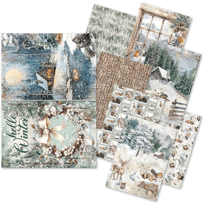 Papier De Riz A3 Zita's Creative - Motif "A Peaceful Christmas", Papier De Soie De Paille Pour Déco