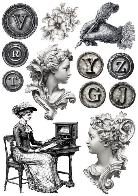 Ciao Bella, 8 Feuille de riz, Format A5 - Typographic