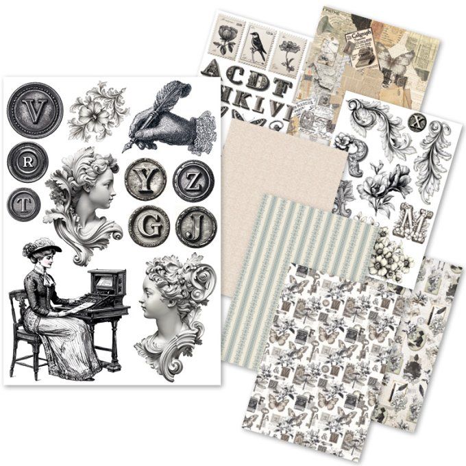 Ciao Bella, 8 Feuille de riz, Format A5 - Typographic