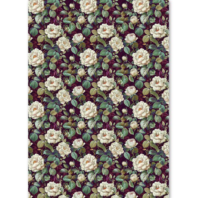 Ciao Bella, 8 Feuille de riz, Format A5 - Bohemian burgundy