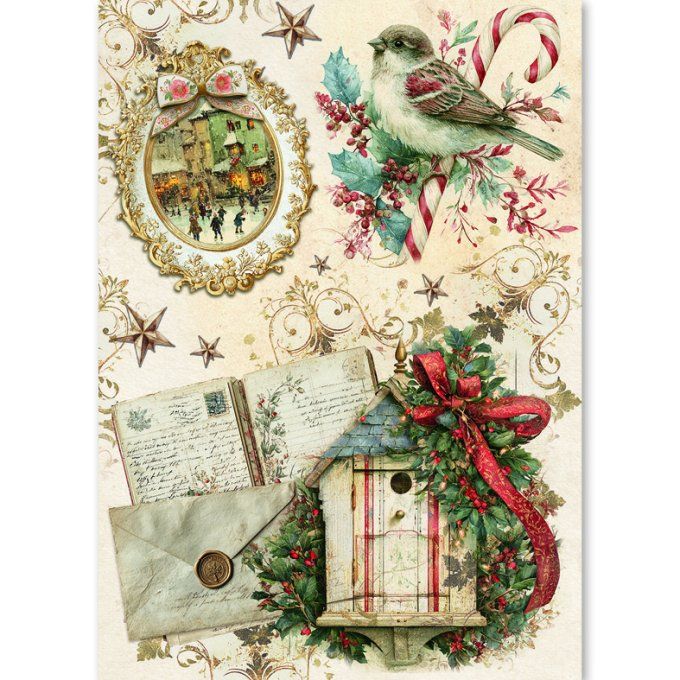 Ciao Bella, 8 Feuille de riz, Format A5 - Cozy christmas