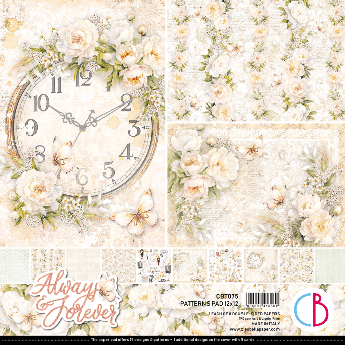 Ciao Bella, collection Always & Forever, Patterns - 30x30cm - 8 feuilles - 190gsm