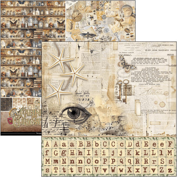 Ciao Bella, collection Cabinet of curiosities, Patterns - 30x30cm - 8 feuilles - 190gsm