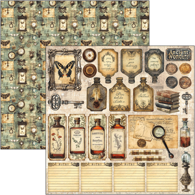 Ciao Bella, collection Cabinet of curiosities, Patterns - 30x30cm - 8 feuilles - 190gsm