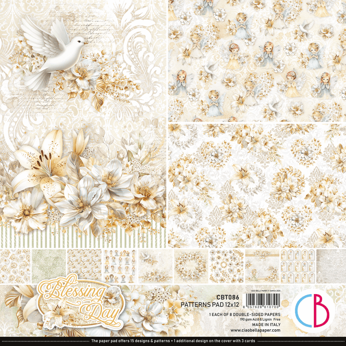 Ciao Bella, collection Blessing day, Patterns - 30x30cm - 8 feuilles - 190gsm 