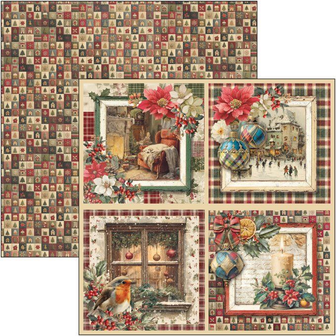 Ciao Bella, collection Merry & Bright - Patterns - 30x30cm - 8 feuilles - 190gsm