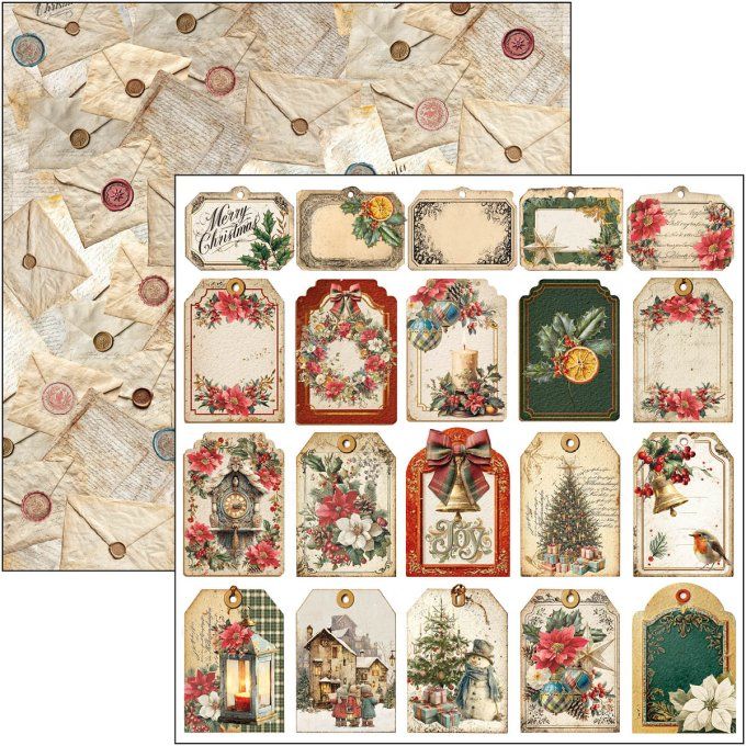 Ciao Bella, collection Merry & Bright - Patterns - 30x30cm - 8 feuilles - 190gsm