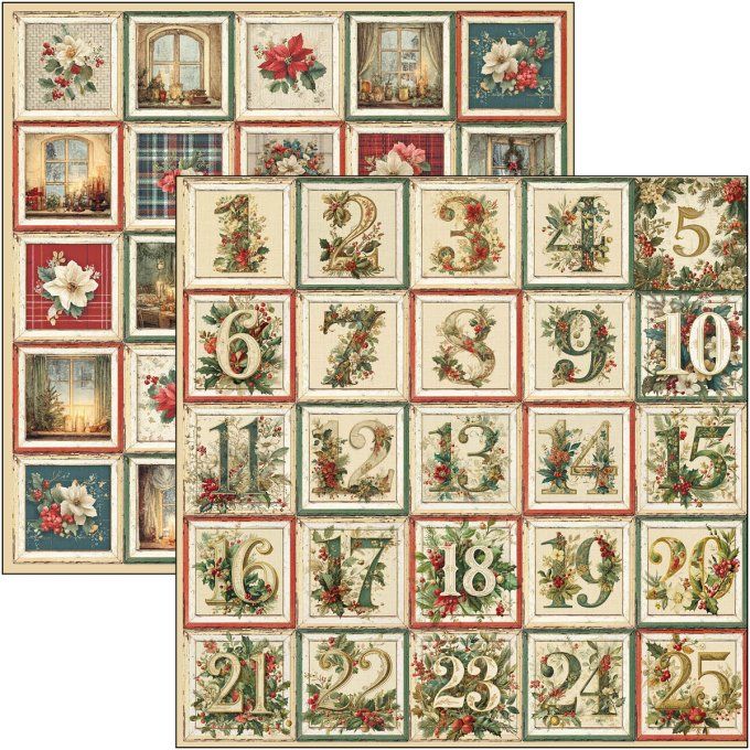 Ciao Bella, collection Merry & Bright - Patterns - 30x30cm - 8 feuilles - 190gsm