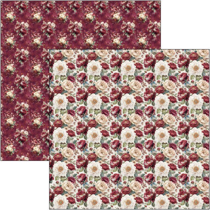 Ciao Bella, collection Bohemian burgundy - Patterns - 30x30cm - 8 feuilles - 190gsm
