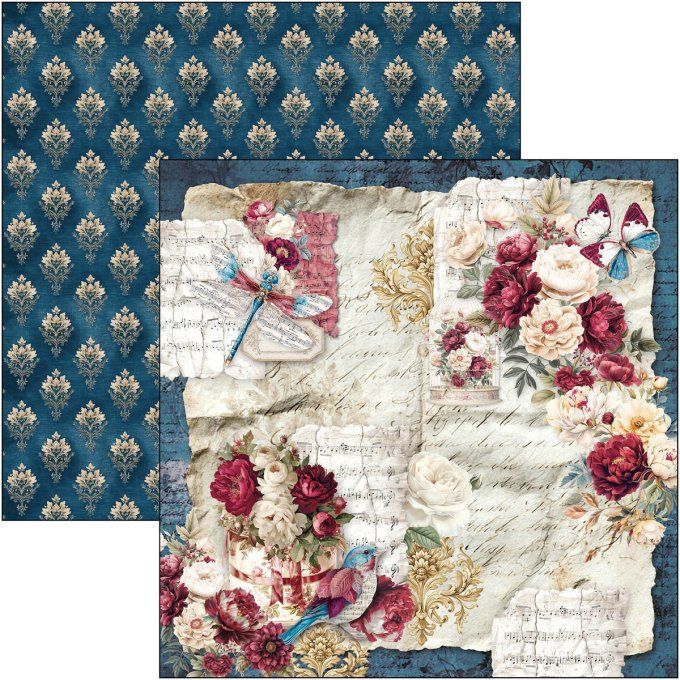 Ciao Bella, collection Bohemian burgundy - Patterns - 30x30cm - 8 feuilles - 190gsm
