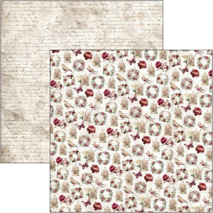 Ciao Bella, collection Bohemian burgundy - Patterns - 30x30cm - 8 feuilles - 190gsm