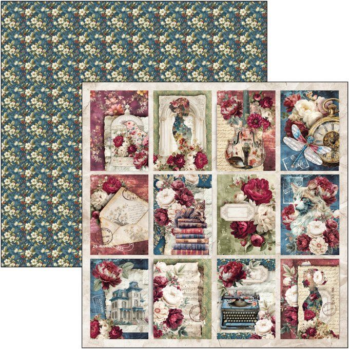 Ciao Bella, collection Bohemian burgundy - Patterns - 30x30cm - 8 feuilles - 190gsm