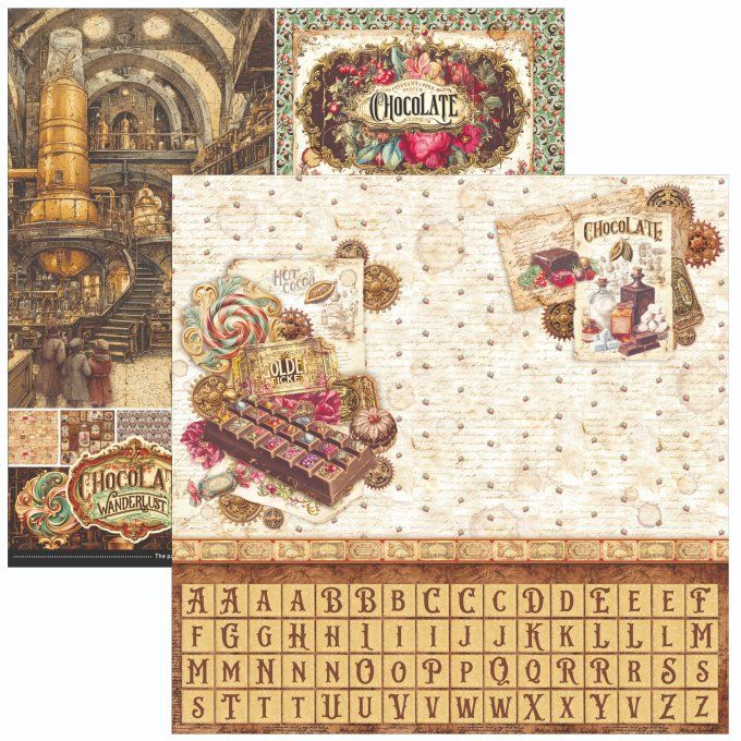 Ciao Bella, collection The chocolate factory - Patterns - 30x30cm - 8 feuilles - 190gsm