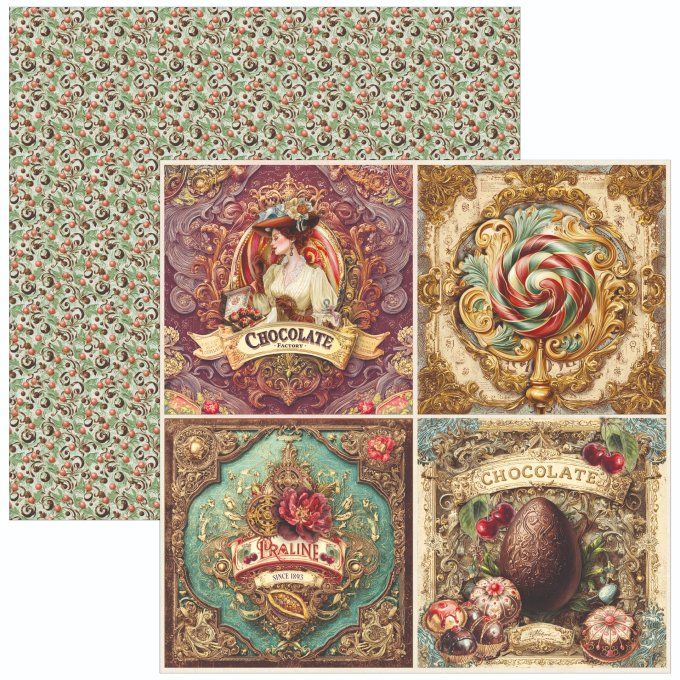 Ciao Bella, collection The chocolate factory - Patterns - 30x30cm - 8 feuilles - 190gsm