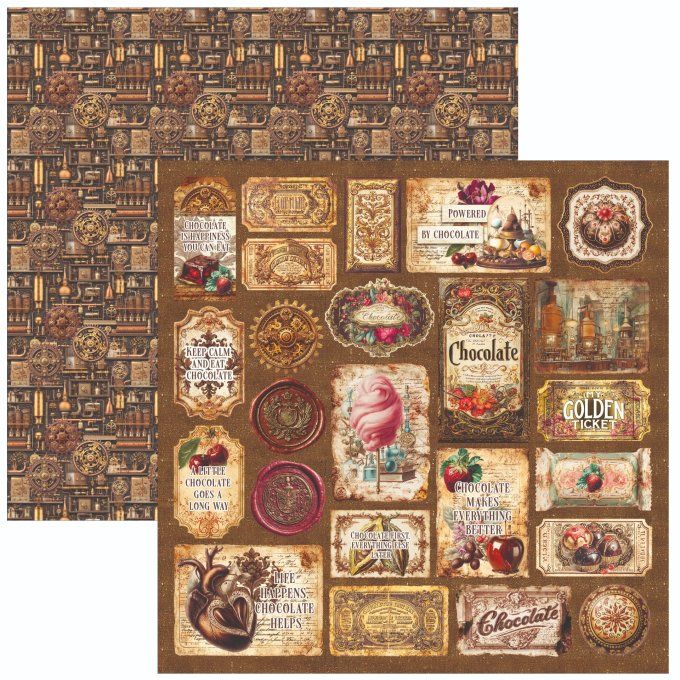 Ciao Bella, collection The chocolate factory - Patterns - 30x30cm - 8 feuilles - 190gsm