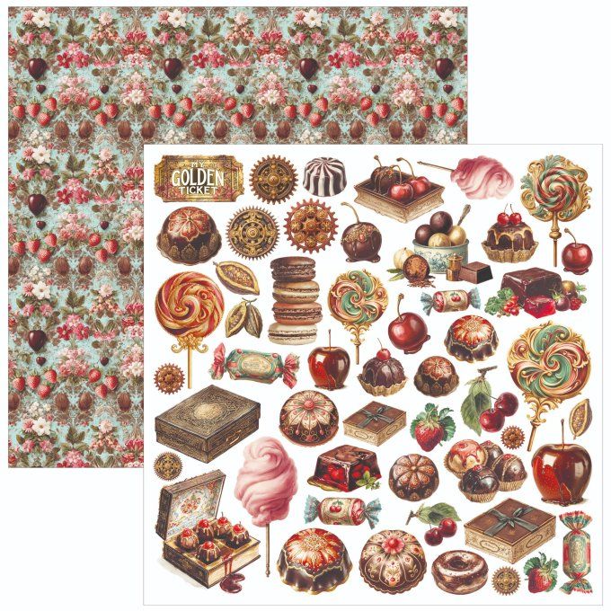 Ciao Bella, collection The chocolate factory - Patterns - 30x30cm - 8 feuilles - 190gsm