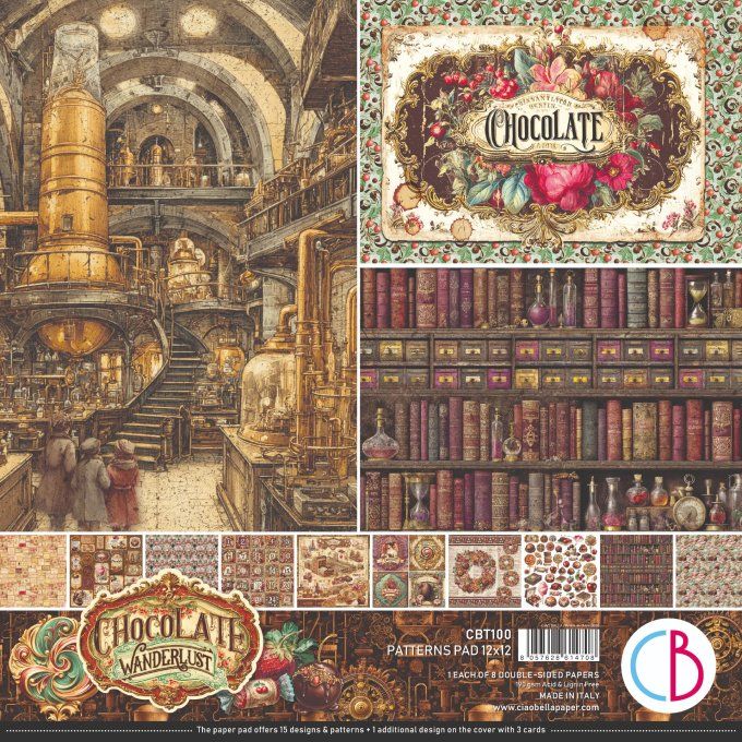 Ciao Bella, collection The chocolate factory - Patterns - 30x30cm - 8 feuilles - 190gsm