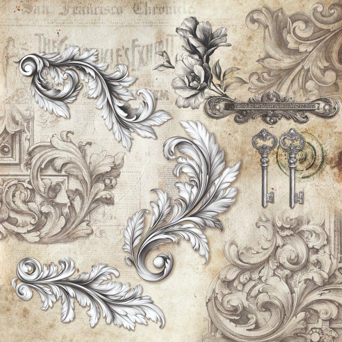 Ciao Bella, collection Typographic - Patterns - 30x30cm - 8 feuilles - 190gsm 