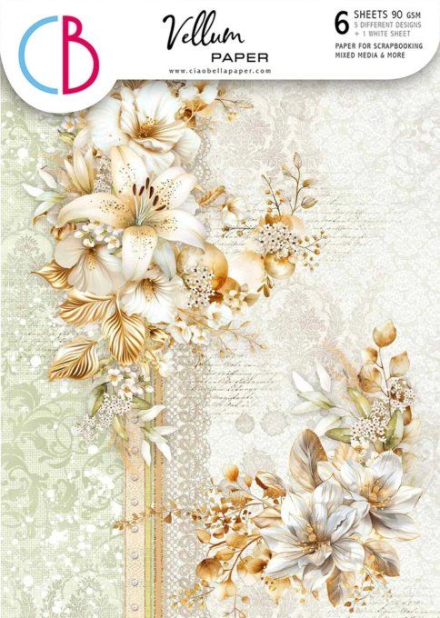 Ciao Bella, Papier vellum - collection Blessing day,  Format A4 - 6 feuilles, 92g 