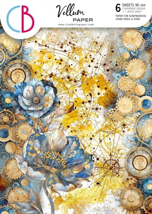 Ciao Bella, Papier vellum - collection Celestial,  Format A4 - 6 feuilles, 92g