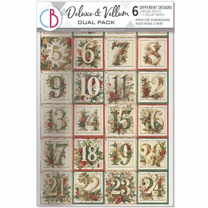 Deluxe paper silver & vellum, Ciao Bella, Merry & Bright,  Format A4 environ - 6 feuilles