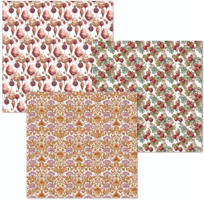 Deluxe paper & vellum, Ciao Bella, The chocolate factory,  format 15x15cm environ - 6 feuilles