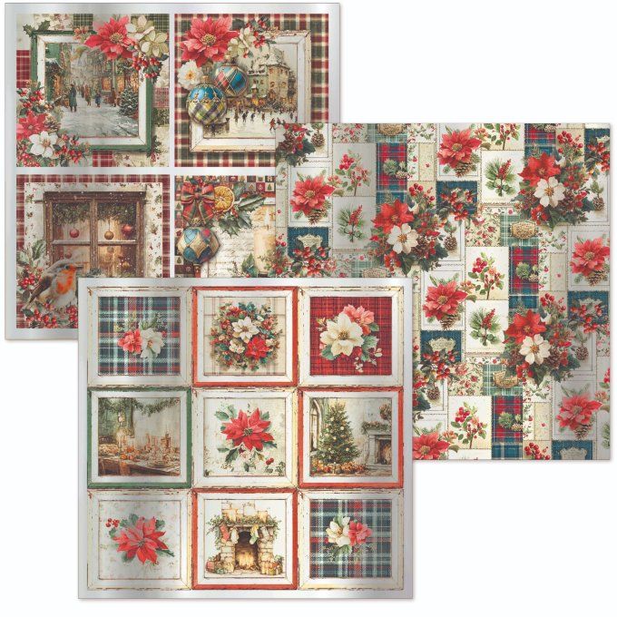 Deluxe paper silver & vellum, Ciao Bella, Merry & Bright,  format 15x15cm environ - 6 feuilles