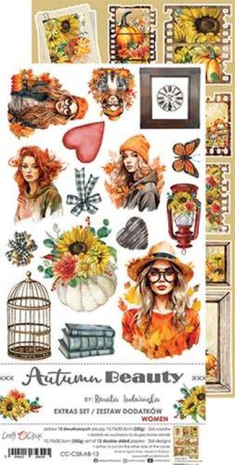 Ensemble de 12 feuilles, 15x30cm, collection : Autumn beauty - Craft O Clock - 250g - Women