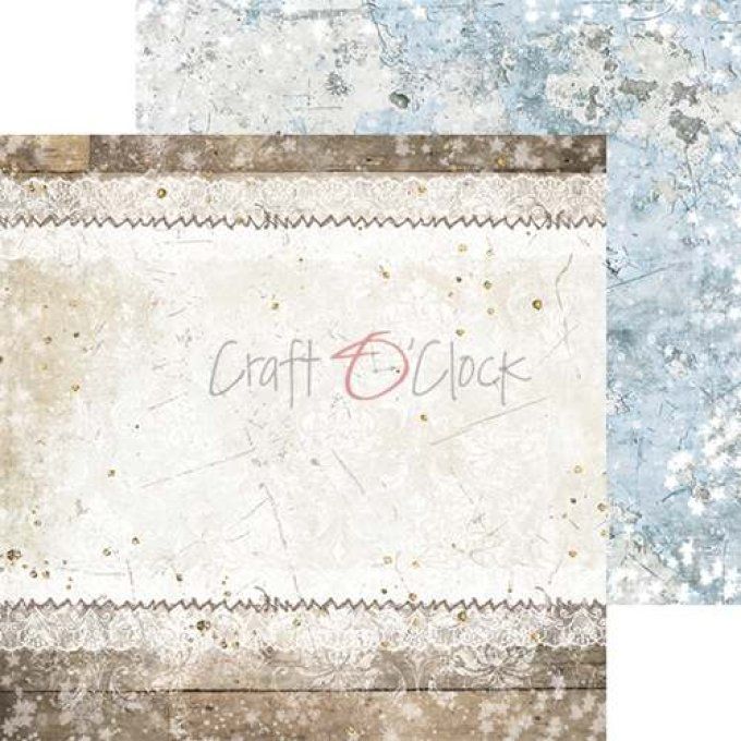Ensemble de 24 feuilles, 20x20cm, collection : Winter morning - Craft O Clock - 190g