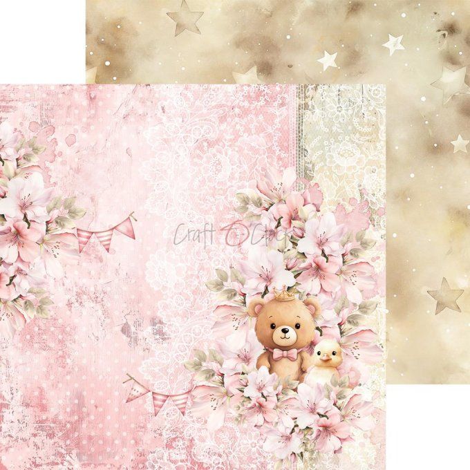 Ensemble de 24 feuilles, 15x15cm, collection : Girl & Curl - Craft O Clock, 250g
