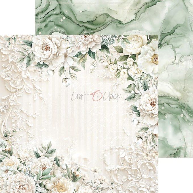 Ensemble de 24 feuilles, 15x15cm, collection : Cherished memories - Craft O Clock, 250g