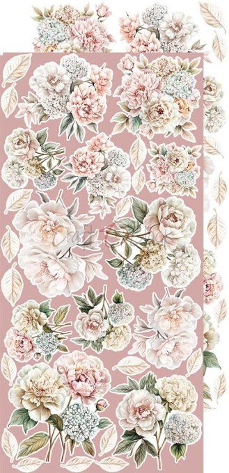 Ensemble de 18 feuilles, 15x30cm, collection : Rose Emotions, Craft O Clock, 250g, Mix