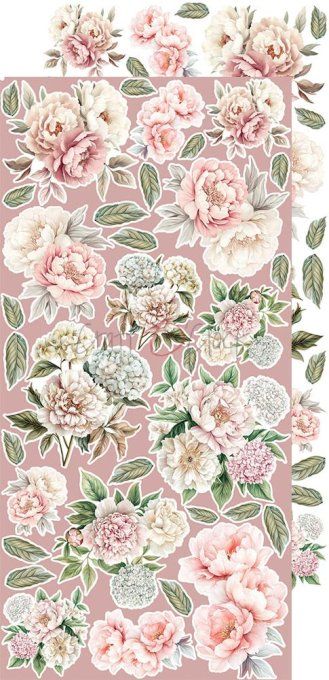 Ensemble de 18 feuilles, 15x30cm, collection : Rose Emotions, Craft O Clock, 250g, Mix