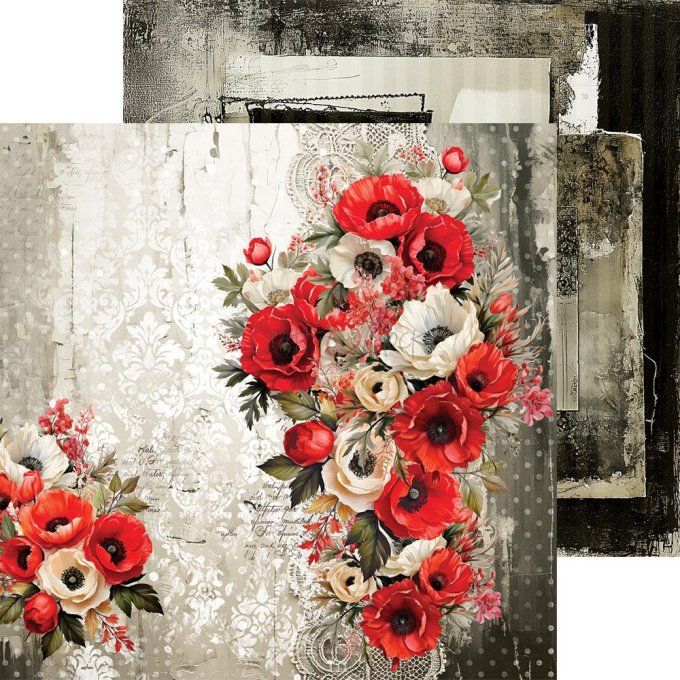 Ensemble de 24 feuilles, 20x20cm, collection : Heart of the sun - Craft O Clock, 250g