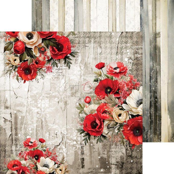 Ensemble de 24 feuilles, 20x20cm, collection : Heart of the sun - Craft O Clock, 250g