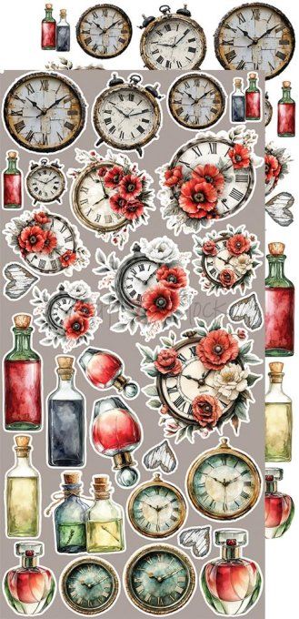 Ensemble de 18 feuilles, 15x30cm, collection : Heart of the sun, Craft O Clock, 250g