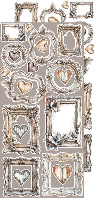 Ensemble de 18 feuilles, 15x30cm, collection : Heart of the sun, Craft O Clock, 250g