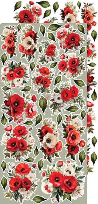 Ensemble de 18 feuilles, 15x30cm, collection : Heart of the sun, Craft O Clock, 250g - Mix